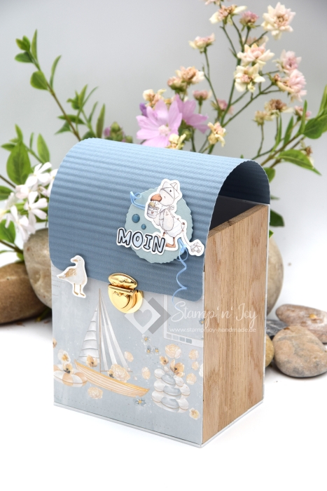 Klötzchenbox ca. 13,5x21,5x9,5 cm | Einband Designpapier maritim | Art. Nr. 97040510